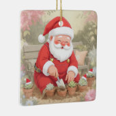 Personalized Santa Gardener Succulent Christmas Keramisch Ornament (Rechts)