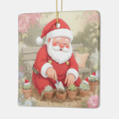 Personalized Santa Gardener Succulent Christmas Keramisch Ornament (Links)