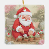 Personalized Santa Gardener Succulent Christmas Keramisch Ornament (Voorkant)
