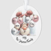 Personalized Santa in Snow Acrylic Ornament (voorkant)