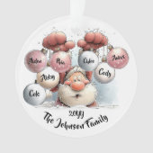 Personalized Santa in Snow Acrylic Ornament (voorkant)
