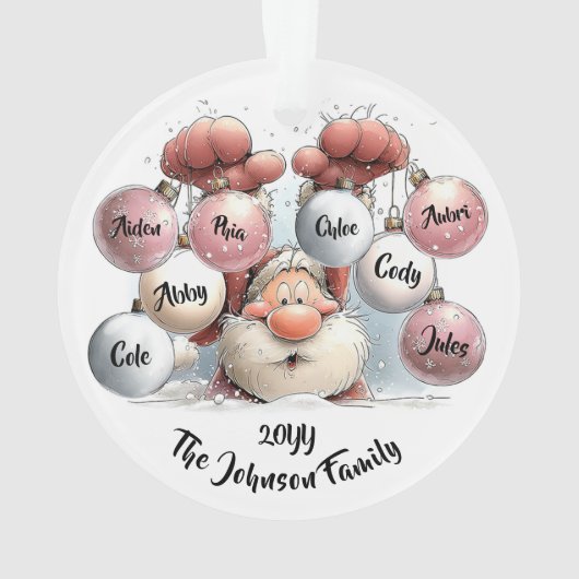 Personalized Santa in Snow Acrylic Ornament (achterkant)