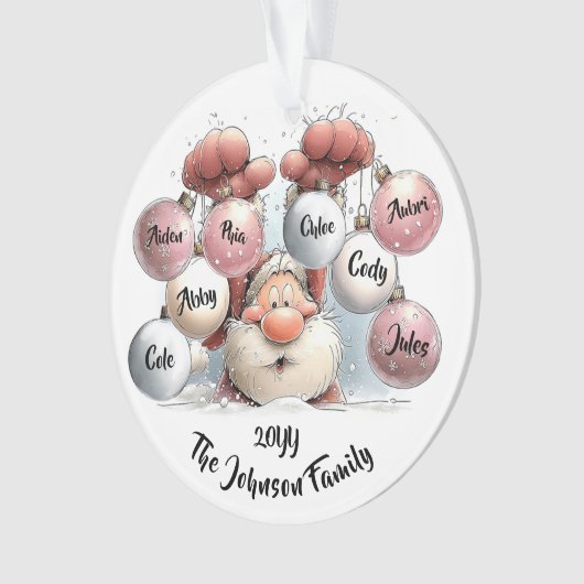 Personalized Santa in Snow Acrylic Ornament (voorkant)