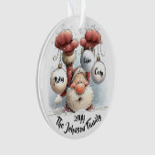 Personalized Santa in Snow Acrylic Ornament (voorkant)