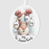 Personalized Santa in Snow Acrylic Ornament (voorkant)