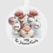 Personalized Santa in Snow Acrylic Ornament (voorkant)