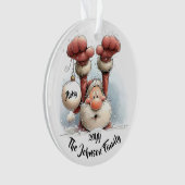 Personalized Santa in Snow Acrylic Ornament (voorkant)
