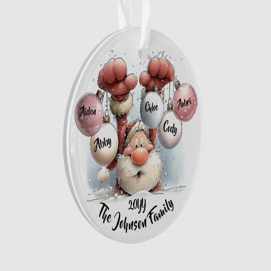Personalized Santa in Snow Acrylic Ornament (voorkant)