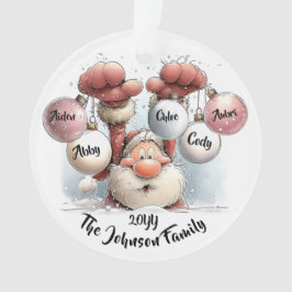 Personalized Santa in Snow Acrylic Ornament