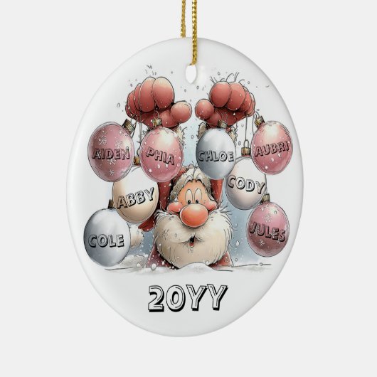 Personalized Santa in Snow Ceramic Ornament  (Rechts)