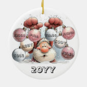Personalized Santa in Snow Ceramic Ornament  (Achterkant)