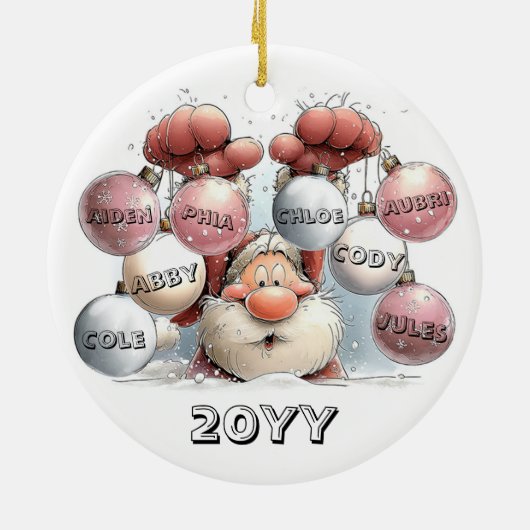 Personalized Santa in Snow Ceramic Ornament  (Achterkant)