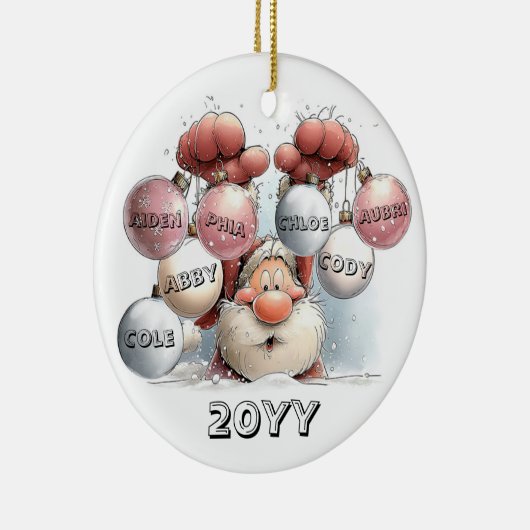 Personalized Santa in Snow Ceramic Ornament  (Rechts)