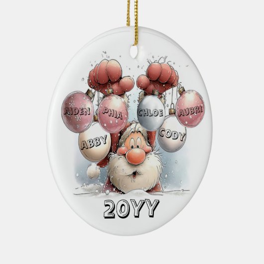 Personalized Santa in Snow Ceramic Ornament  (Rechts)