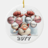 Personalized Santa in Snow Ceramic Ornament  (Achterkant)