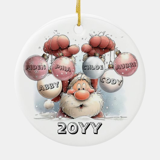 Personalized Santa in Snow Ceramic Ornament  (Achterkant)
