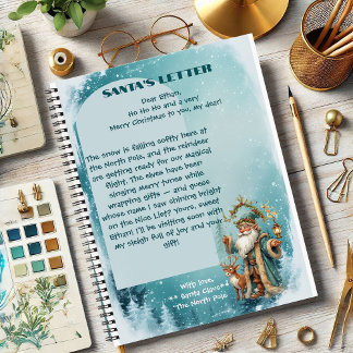 Personalized Santa Letter From North Pole Reindeer Notitieboek