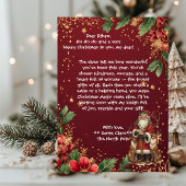 Personalized Santa Letter North Pole Cute Reindeer Feestdagenkaart