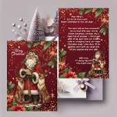 Personalized Santa Letter North Pole Cute Reindeer Feestdagenkaart