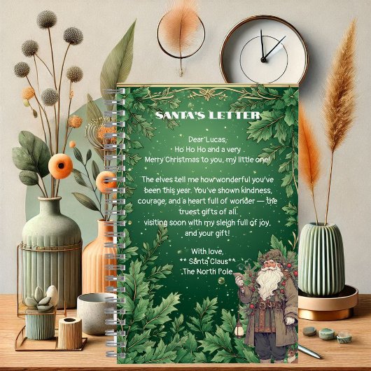 Personalized Santa Letter North Pole Greenery Xmas Notitieboek