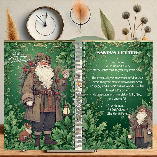 Personalized Santa Letter North Pole Greenery Xmas Notitieboek