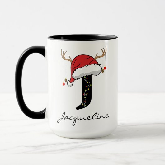 Personalized Santa Monogram Mug for Mom & Dad Mok (Links)