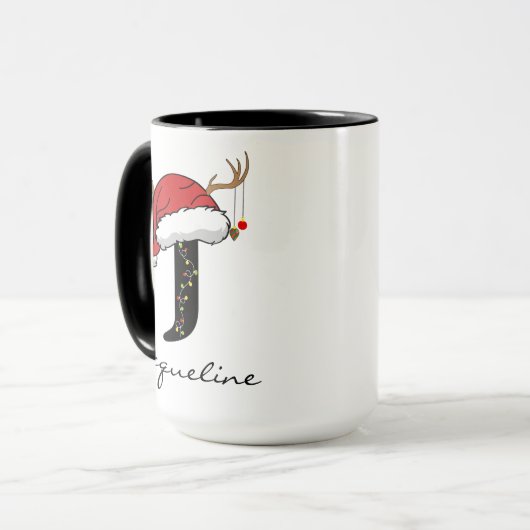 Personalized Santa Monogram Mug for Mom & Dad Mok (Voorkant links)