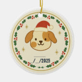 Personalized Santa Paws Pet Ornament | Custom Name (Voorkant)
