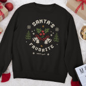 Personalized “Santa’s Favorite” Faux Knit Trui