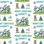 Personalized Santa Soccer Wrapping Paper Sheets