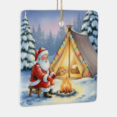 Personalized Santa Winter Camping Christmas Keramisch Ornament (Rechts)