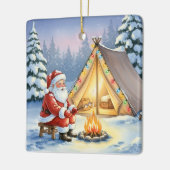Personalized Santa Winter Camping Christmas Keramisch Ornament (Links)