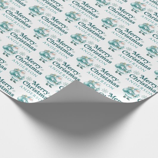 Personalized Santa Wrapping Paper Cadeaupapier (Hoek)