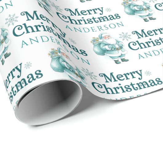 Personalized Santa Wrapping Paper Cadeaupapier (Rol Hoek)