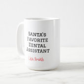 Personalized Santa's Favorite Dental Assistant Mug Koffiemok (Voorkant links)
