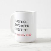 Personalized Santa's Favorite Dentist Mug Koffiemok (Voorkant links)