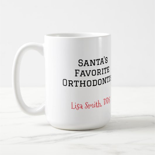 Personalized Santa's Favorite Orthodontist Mug Koffiemok (Links)