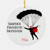 Personalized Santa's Favorite Skydiver Keramisch Ornament (Achterkant)