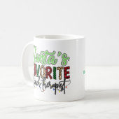 Personalized Santa's Favorite Speech Therapist Koffiemok (Voorkant links)