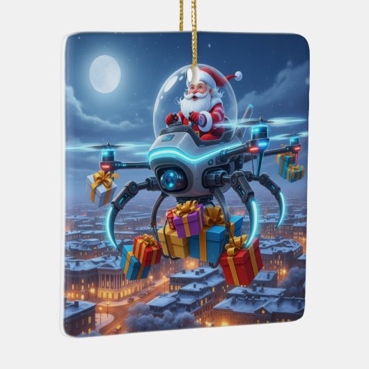 Personalized Santa's High-Tech Delivery Drone Keramisch Ornament (Rechts)