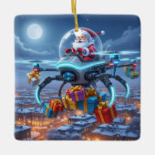 Personalized Santa's High-Tech Delivery Drone Keramisch Ornament (Voorkant)