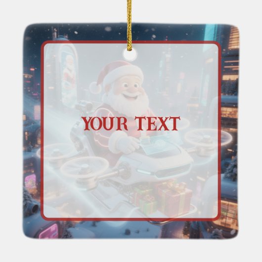 Personalized Santa's High-Tech Delivery Drone Keramisch Ornament (Achterkant)