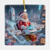 Personalized Santa's High-Tech Delivery Drone Keramisch Ornament (Voorkant)