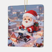 Personalized Santa's High-Tech Delivery Drone Keramisch Ornament (Links)