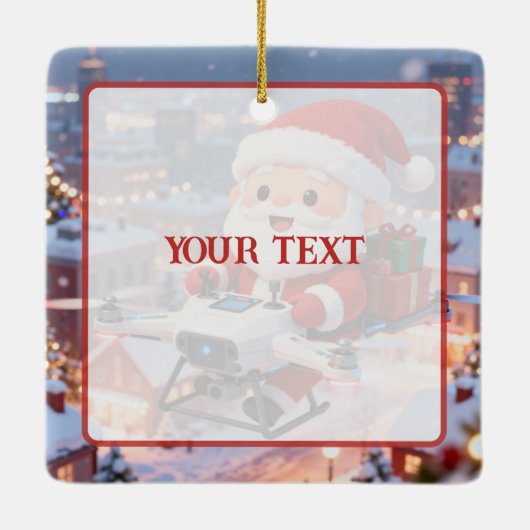 Personalized Santa's High-Tech Delivery Drone Keramisch Ornament (Achterkant)
