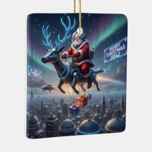 Personalized Santa's High-Tech Delivery Drone Keramisch Ornament (Rechts)
