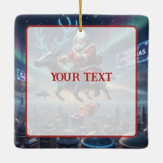 Personalized Santa's High-Tech Delivery Drone Keramisch Ornament (Achterkant)