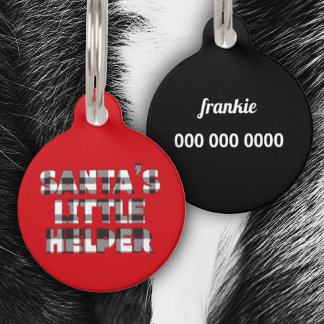 Personalized santa's little helper ID Tag Huisdierpenning