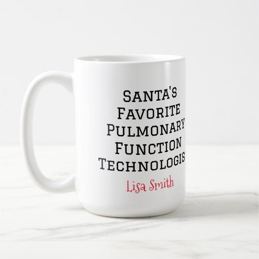 Personalized Santa's Pulmonary technologist Koffiemok (Links)