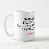 Personalized Santa's Respiratory Care Specialist Koffiemok (Links)